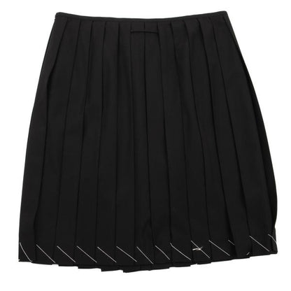 Jean Paul GAULTIER FEMME Wool Pleated Skirt Black Size 40
