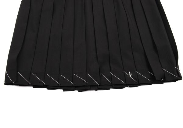 Jean Paul GAULTIER FEMME Wool Pleated Skirt Black Size 40