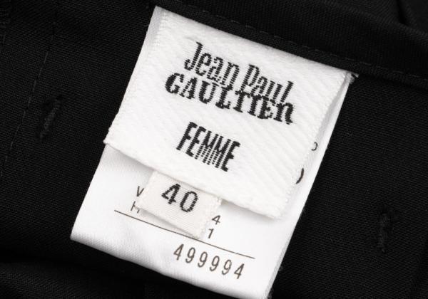 Jean Paul GAULTIER FEMME Wool Pleated Skirt Black Size 40