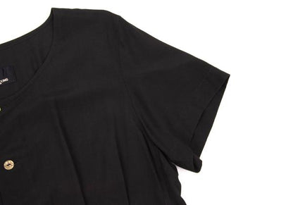 tricot COMME des GARCONS Rayon Tuck S/S Blouse Black Size M