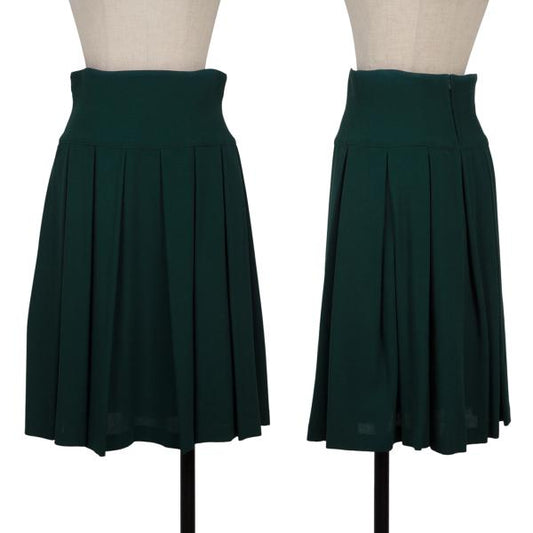 FENDI Dark Green Wool Pleated Skirt Size 40