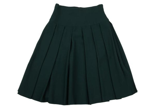 FENDI Dark Green Wool Pleated Skirt Size 40