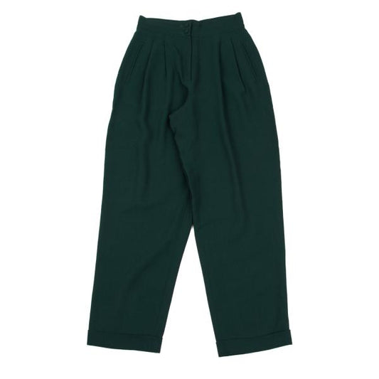 FENDI Wool Two-Pleat Double Hem Pants Dark Green Size 42
