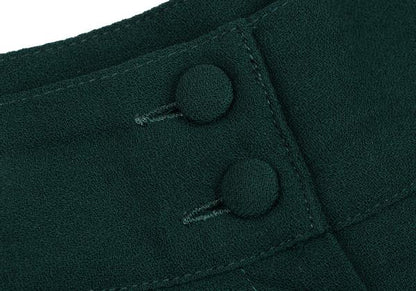 FENDI Wool Two-Pleat Double Hem Pants Dark Green Size 42
