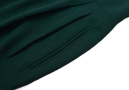 FENDI Wool Two-Pleat Double Hem Pants Dark Green Size 42