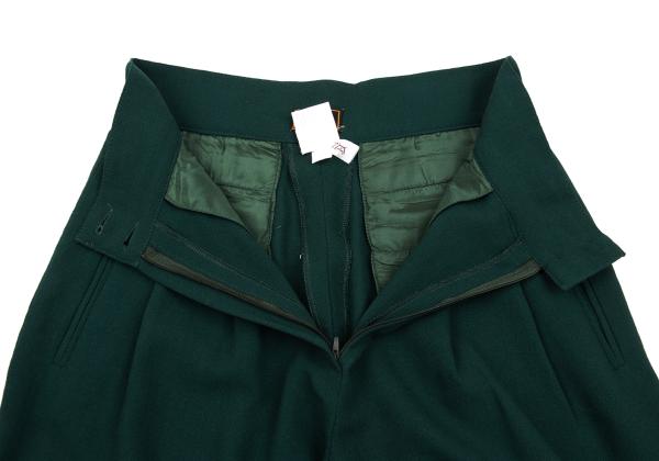 FENDI Wool Two-Pleat Double Hem Pants Dark Green Size 42