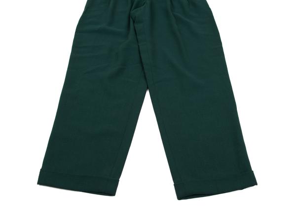 FENDI Wool Two-Pleat Double Hem Pants Dark Green Size 42