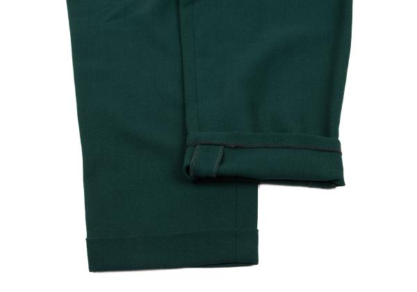 FENDI Wool Two-Pleat Double Hem Pants Dark Green Size 42
