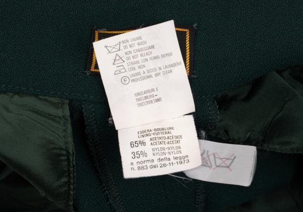 FENDI Wool Two-Pleat Double Hem Pants Dark Green Size 42