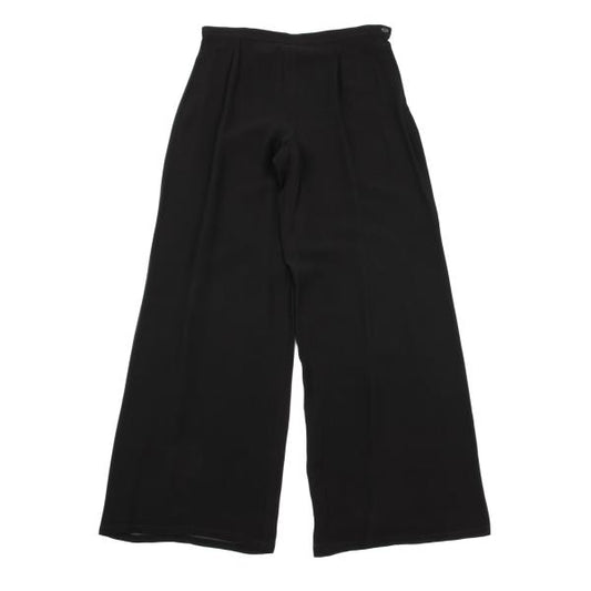 FENDI Silk Sheer Wide Pants Black Size 44