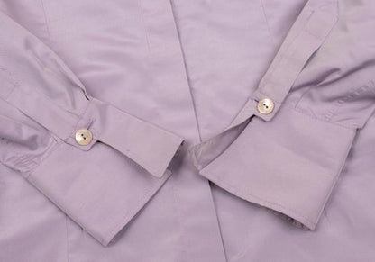 FENDI Silk Blend Fly-Front Long Sleeve Shirt Lilac Size 44