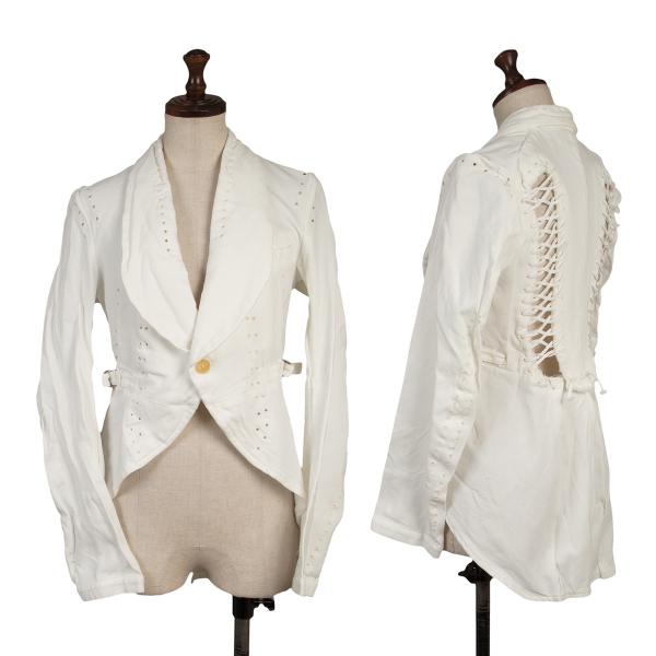 COMME des GARCONS Glove Design Punching Jacket White Size M