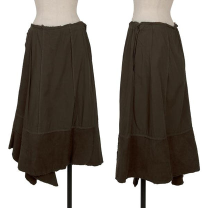 COMME des GARCONS Garment Dyed Paneled Skirt Khaki Size M