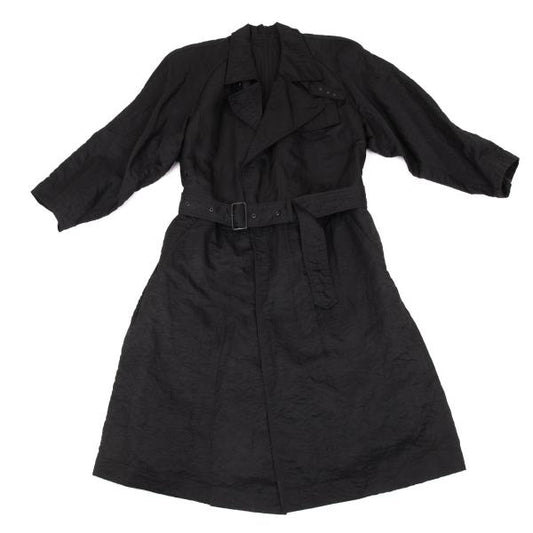 ISSEY MIYAKE MEN Nylon Wrinkle Raglan Long Coat Black Size M