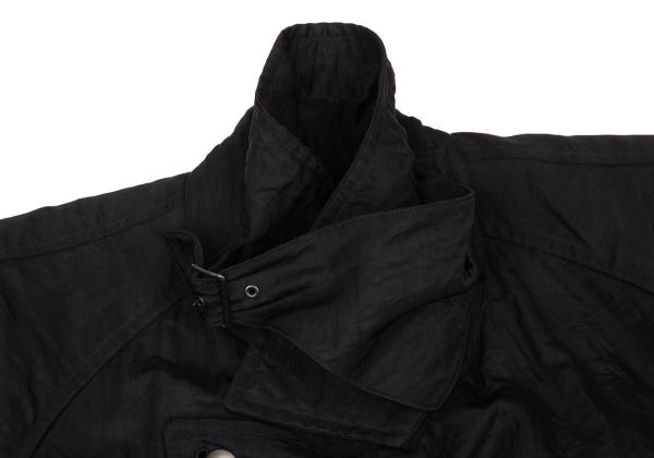 ISSEY MIYAKE MEN Nylon Wrinkle Raglan Long Coat Black Size M