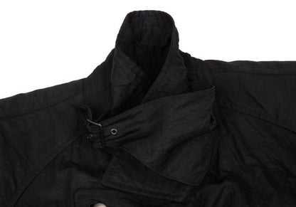ISSEY MIYAKE MEN Nylon Wrinkle Raglan Long Coat Black Size M