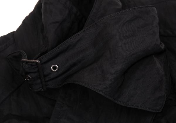 ISSEY MIYAKE MEN Nylon Wrinkle Raglan Long Coat Black Size M