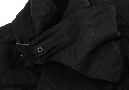 ISSEY MIYAKE MEN Nylon Wrinkle Raglan Long Coat Black Size M