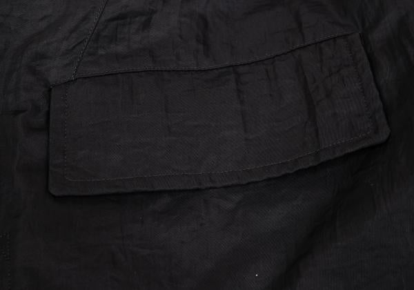 ISSEY MIYAKE MEN Nylon Wrinkle Raglan Long Coat Black Size M