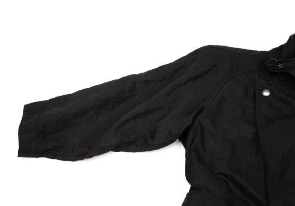 ISSEY MIYAKE MEN Nylon Wrinkle Raglan Long Coat Black Size M