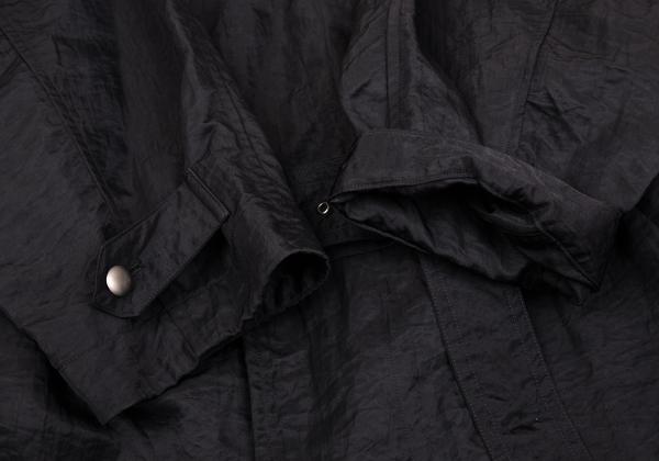 ISSEY MIYAKE MEN Nylon Wrinkle Raglan Long Coat Black Size M