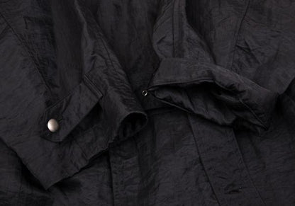 ISSEY MIYAKE MEN Nylon Wrinkle Raglan Long Coat Black Size M