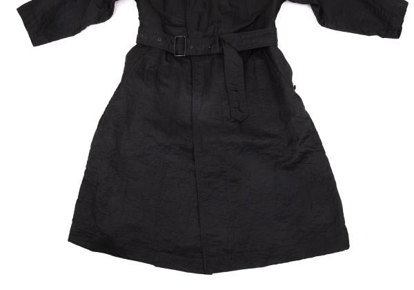 ISSEY MIYAKE MEN Nylon Wrinkle Raglan Long Coat Black Size M
