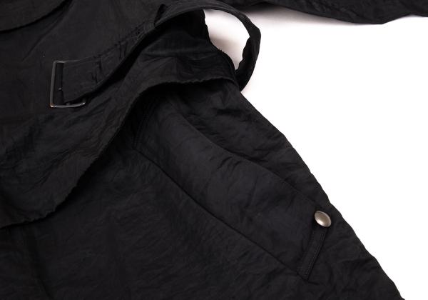 ISSEY MIYAKE MEN Nylon Wrinkle Raglan Long Coat Black Size M