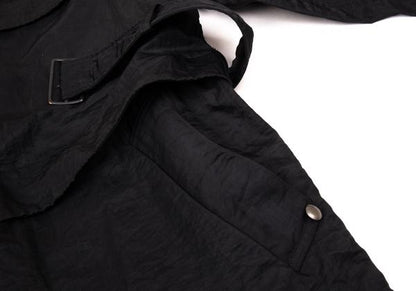 ISSEY MIYAKE MEN Nylon Wrinkle Raglan Long Coat Black Size M
