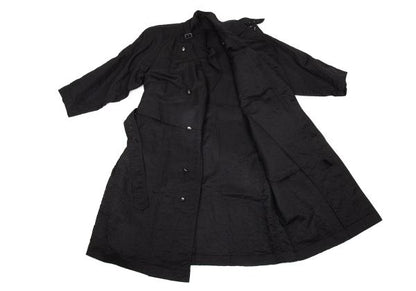 ISSEY MIYAKE MEN Nylon Wrinkle Raglan Long Coat Black Size M