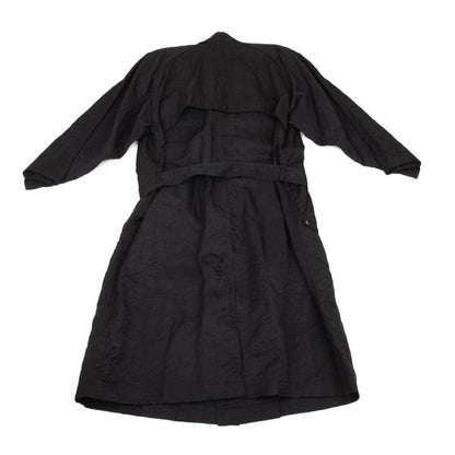 ISSEY MIYAKE MEN Nylon Wrinkle Raglan Long Coat Black Size M