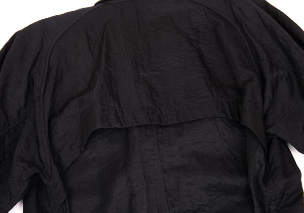 ISSEY MIYAKE MEN Nylon Wrinkle Raglan Long Coat Black Size M