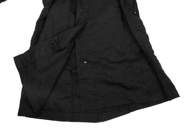 ISSEY MIYAKE MEN Nylon Wrinkle Raglan Long Coat Black Size M