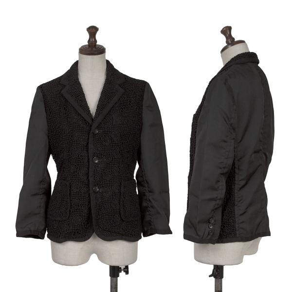 COMME des GARCONS Cotton Lace Panel 3B Jacket Black Size M