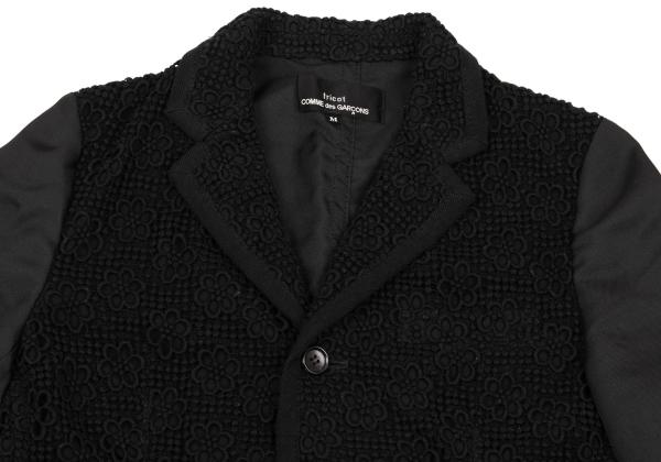 COMME des GARCONS Cotton Lace Panel 3B Jacket Black Size M