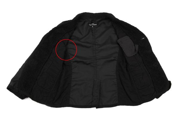COMME des GARCONS Cotton Lace Panel 3B Jacket Black Size M