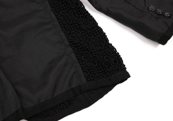 COMME des GARCONS Cotton Lace Panel 3B Jacket Black Size M