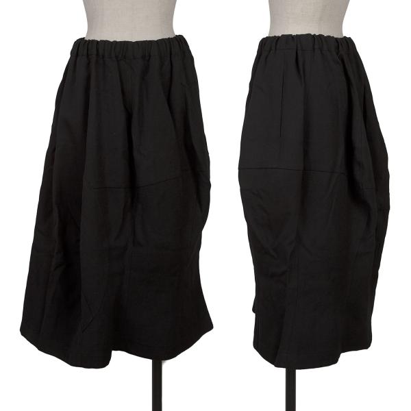 COMME des GARCONS Wool Twill Curved Panel Skirt Black Size S