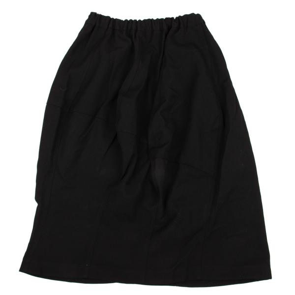 COMME des GARCONS Wool Twill Curved Panel Skirt Black Size S