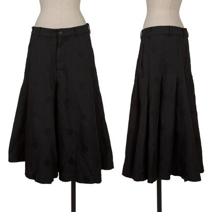 COMME des GARCONS Dot Jacquard Flare Pants Black Skirt Size S