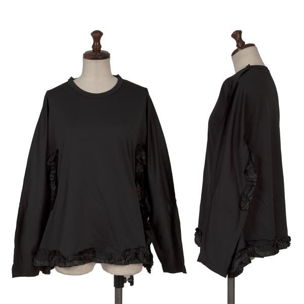 COMME des GARCONS Poly Frill Appliqué L/S Tee Black Size XS