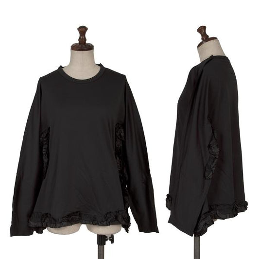 COMME des GARCONS Poly Frill Appliqué L/S Tee Black Size XS