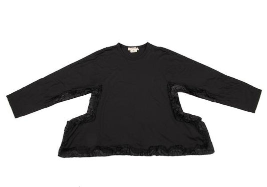 COMME des GARCONS Poly Frill Appliqué L/S Tee Black Size XS