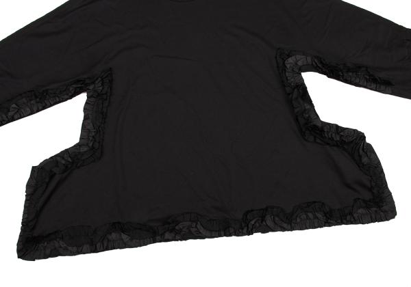 COMME des GARCONS Poly Frill Appliqué L/S Tee Black Size XS