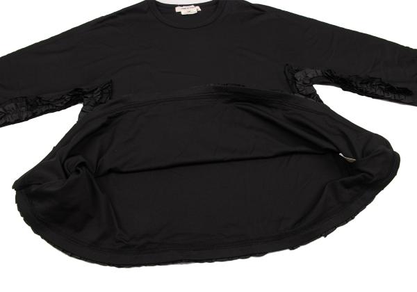 COMME des GARCONS Poly Frill Appliqué L/S Tee Black Size XS
