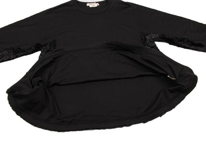 COMME des GARCONS Poly Frill Appliqué L/S Tee Black Size XS