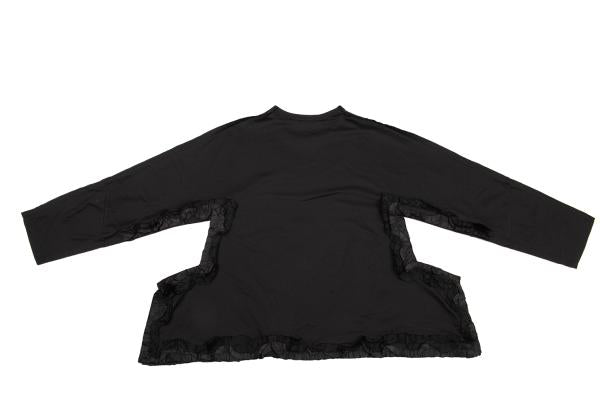 COMME des GARCONS Poly Frill Appliqué L/S Tee Black Size XS