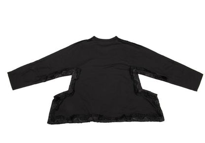 COMME des GARCONS Poly Frill Appliqué L/S Tee Black Size XS