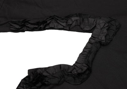 COMME des GARCONS Poly Frill Appliqué L/S Tee Black Size XS