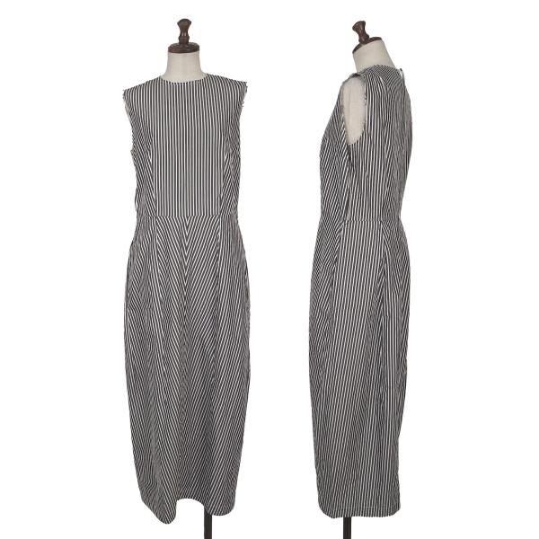 COMME des GARCONS Washed Cut-off Stripe Dress Blk/Wht Size M